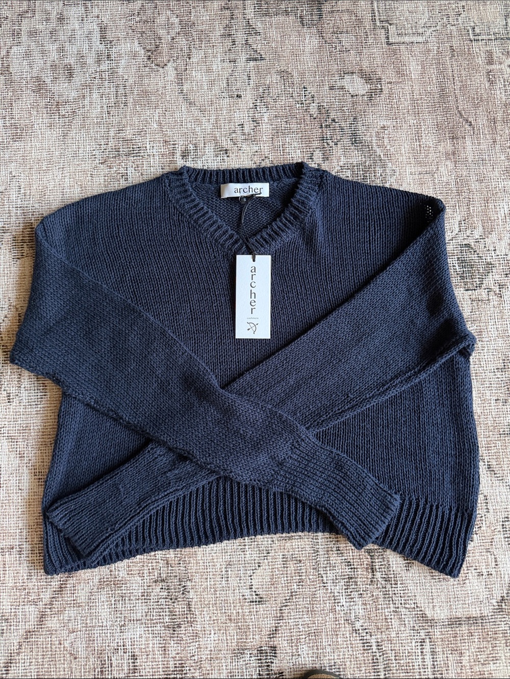 Arche Women's Navy Crewneck Knit Sweater
